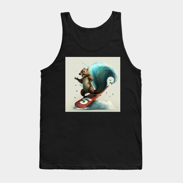 Letter S for the Surf Squirrel from AdventuresOfSela Tank Top by Parody-is-King